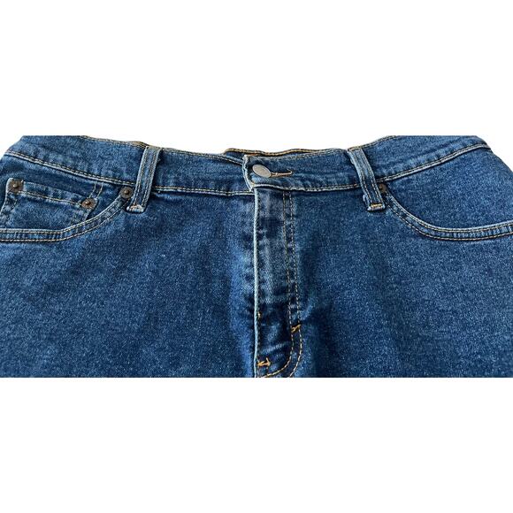 LEVI STRAUSS DENIM JEAN SHORT-SHORTS, JUNIORS, 13, BLUE, BELT LOOPS-ZIP/BUTTON - Picture 4 of 11